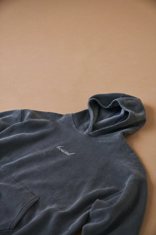bound 'Washed Charcoal' Embroidered Script Hoodie