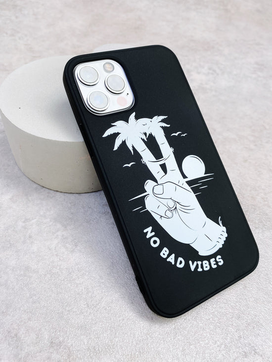 'No Bad Vibes' Phone Case - Black