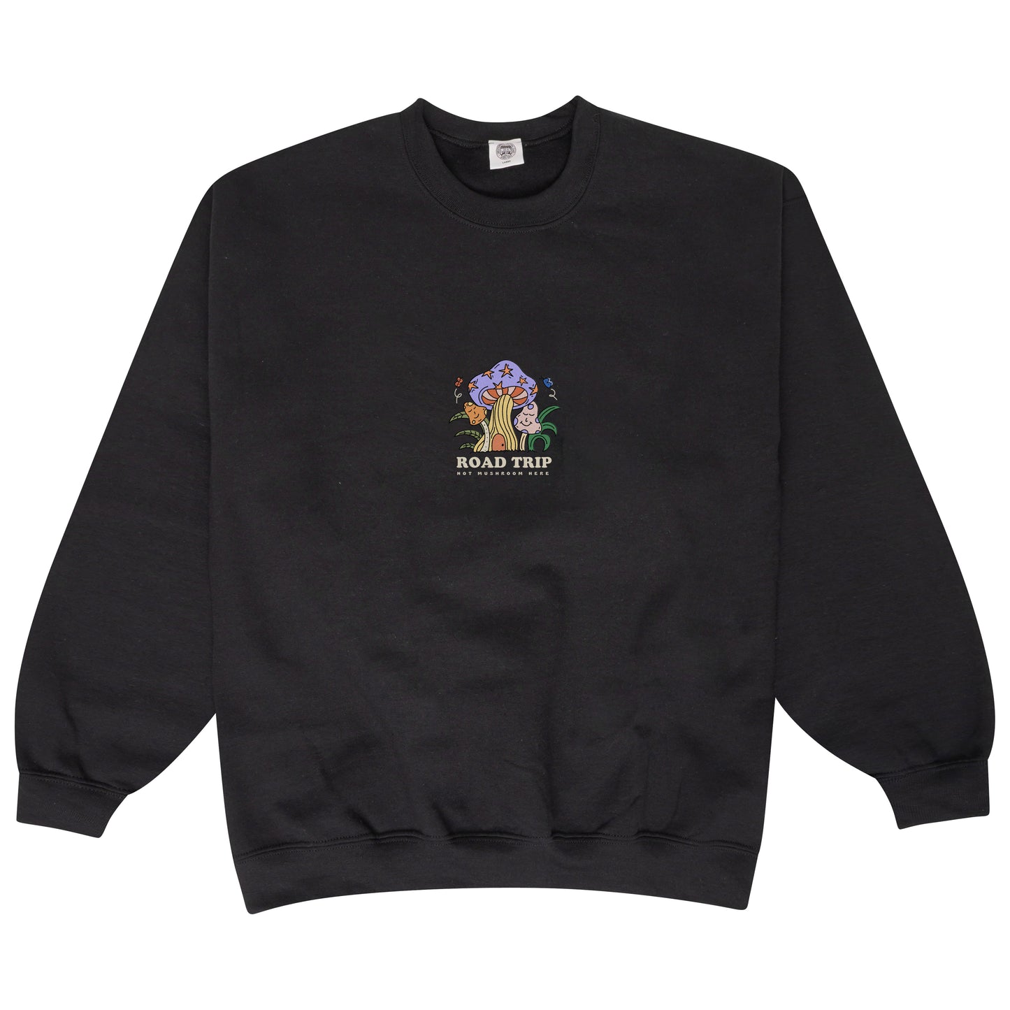 Other Side Store 'Road Trip' Embroidered Sweater - Black / Sand