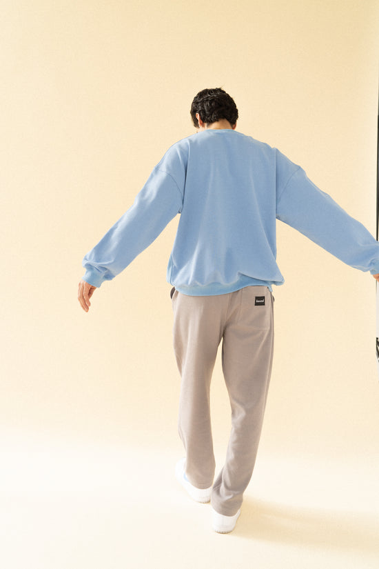 bound 'Textured Grey Cotton' Trousers