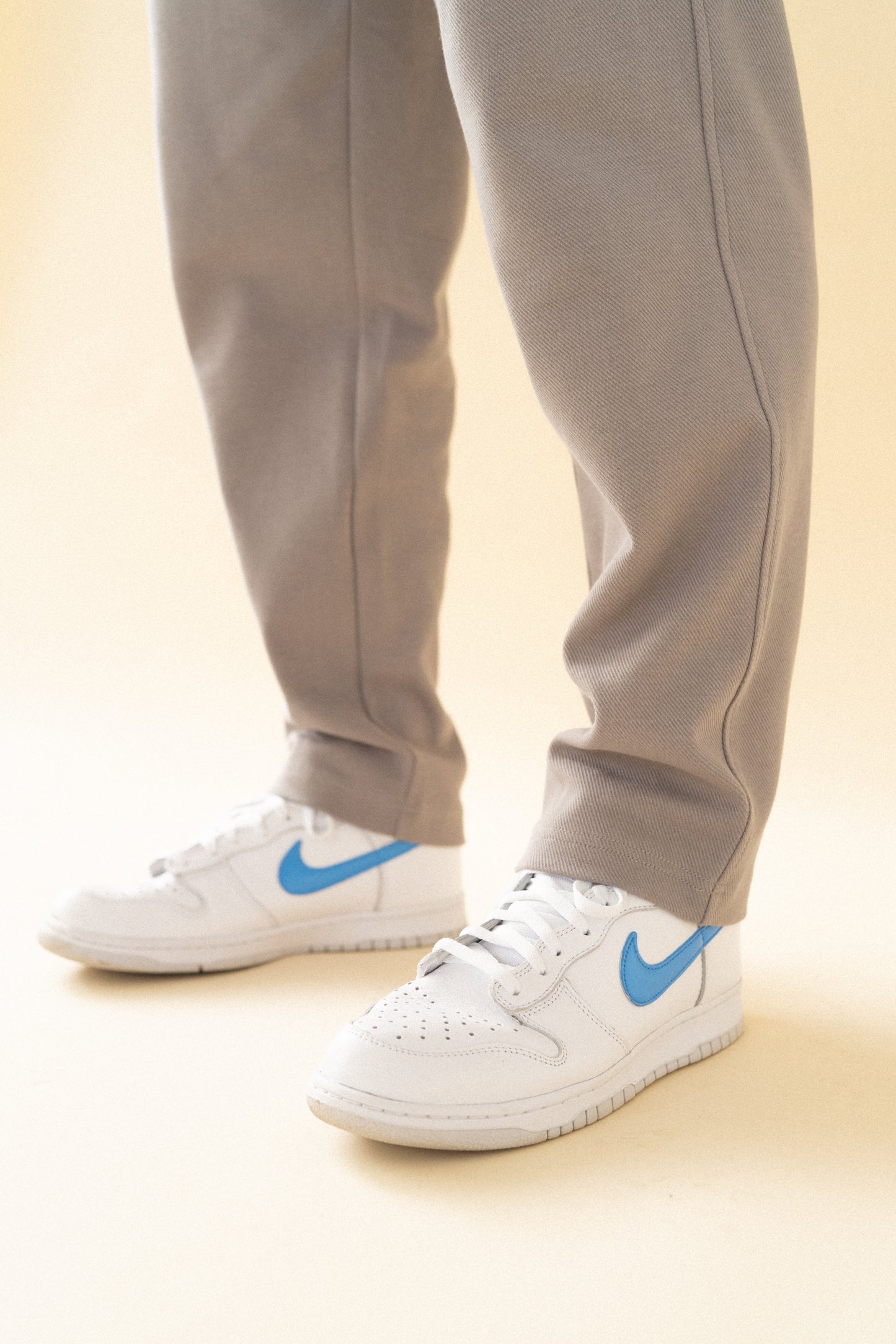bound 'Textured Grey Cotton' Trousers