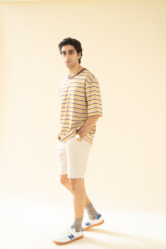 bound 'Cream' Cord Shorts
