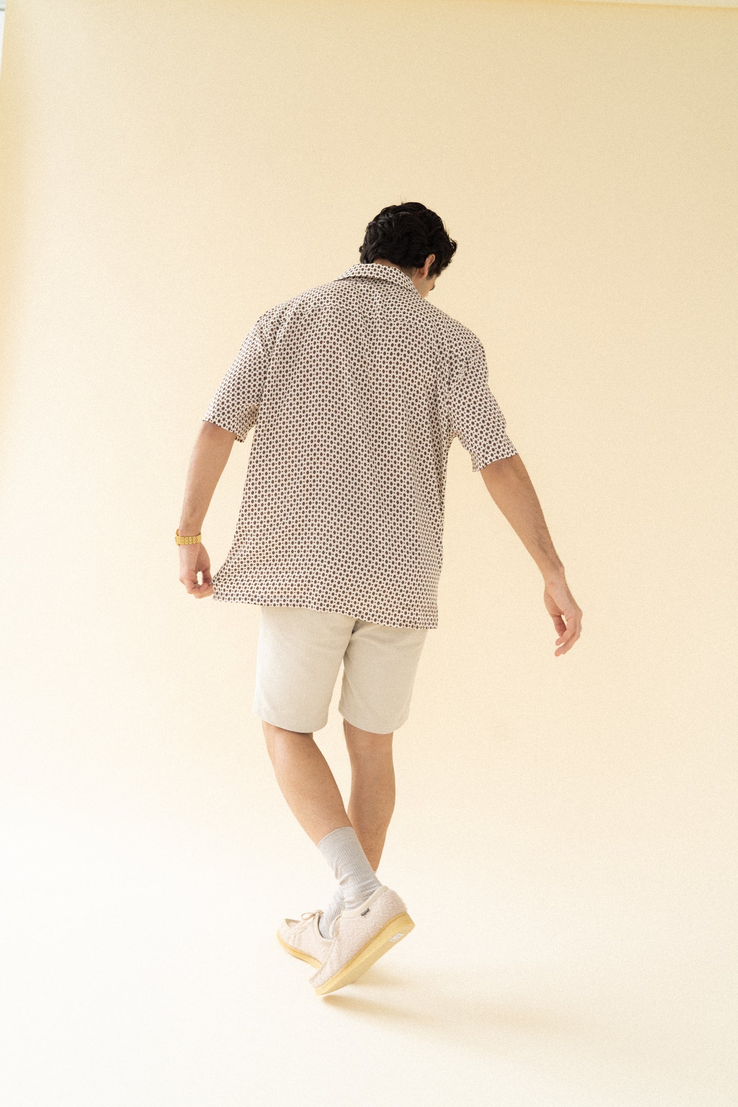bound 'Cream' Cord Shorts