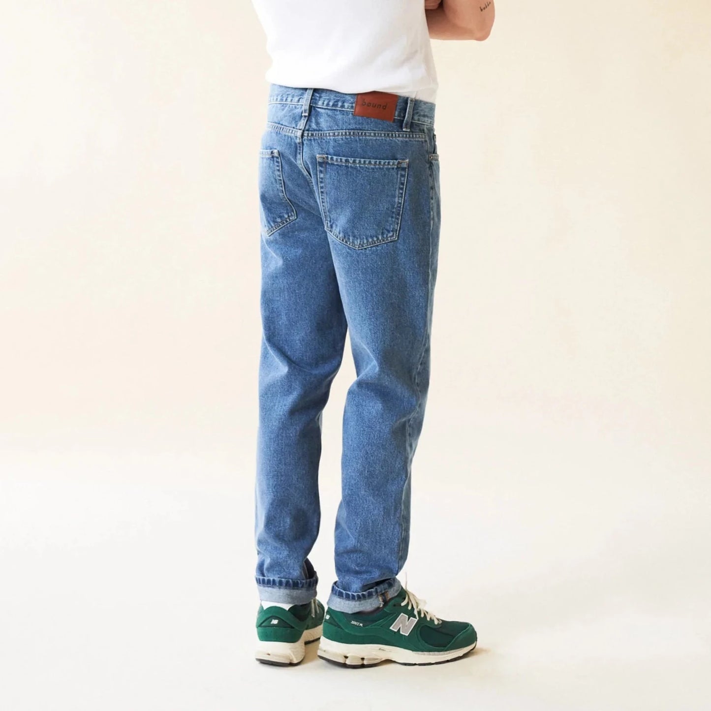 bound 'Brooklyn' Tapered Denim Jean - Stone Washed Blue