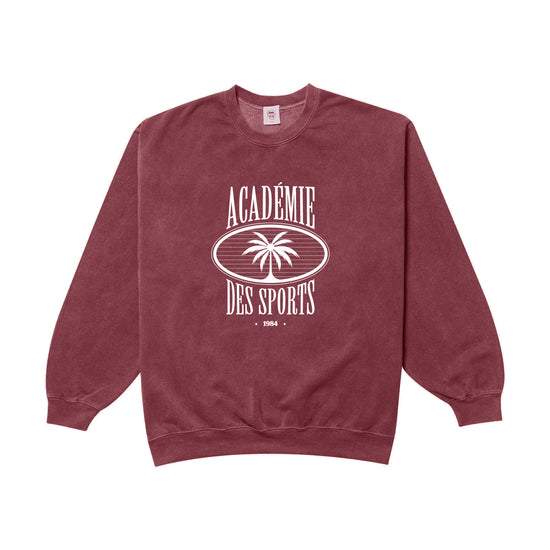 Vice 84 'Palms' Vintage Washed Sweater - Cranberry