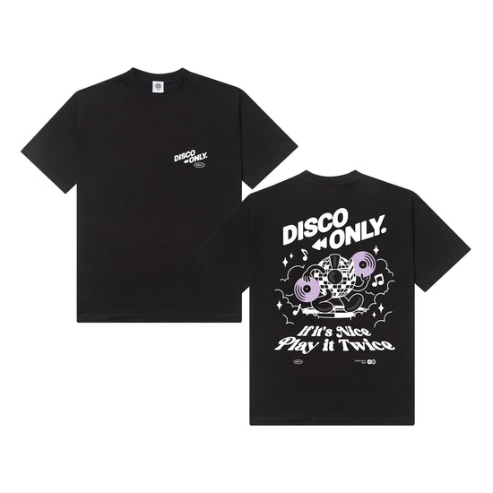 DISCO ONLY 'Play It Twice V4' Tee - Black