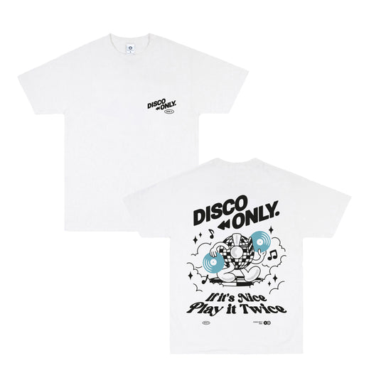 DISCO ONLY 'Play It Twice V4' Tee - White