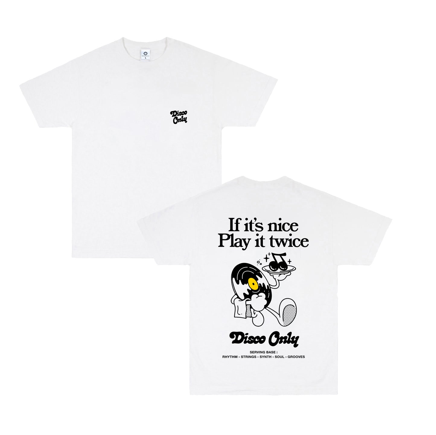 DISCO ONLY 'Play it Twice V2' Tee - White