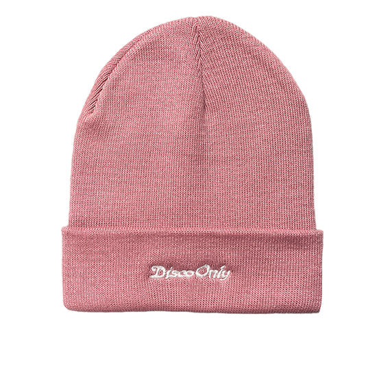 DISCO ONLY 'Script' Beanie - Black / Dusty Pink