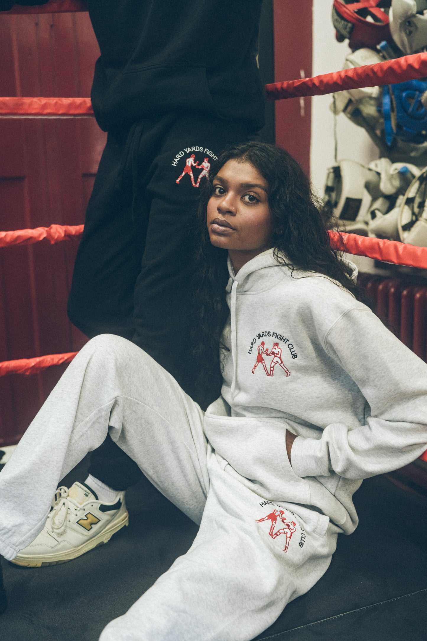 Load image into Gallery viewer, Vice 84 &amp;#39;Hard Yards Fight Club&amp;#39; Embroidered Joggers - Ash
