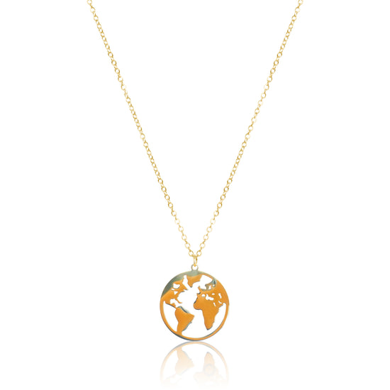 Earth Pendant Necklace - Silver / Gold