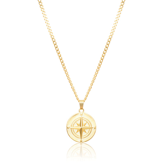 Compass Pendant Necklace - Silver / Gold