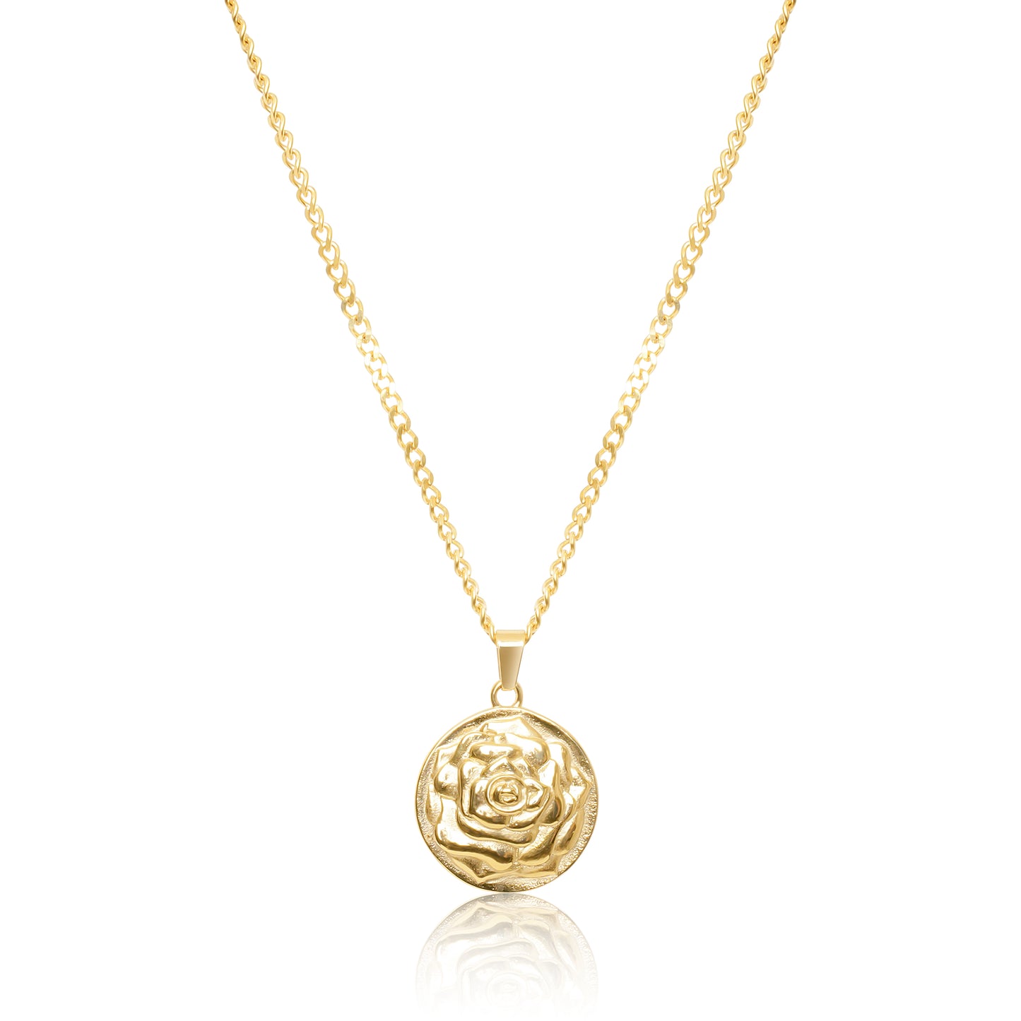 Rose Pendant Necklace - Silver / Gold