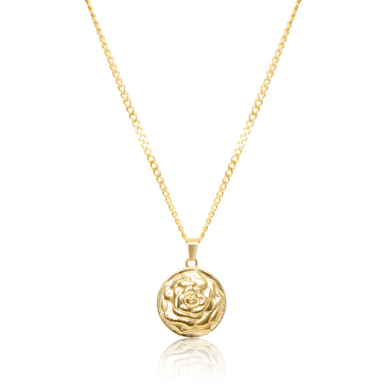 Rose Pendant Necklace - Silver / Gold