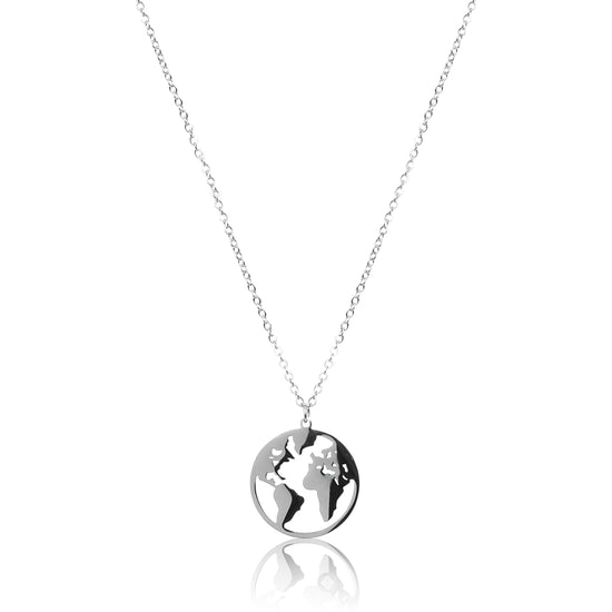 Earth Pendant Necklace - Silver / Gold
