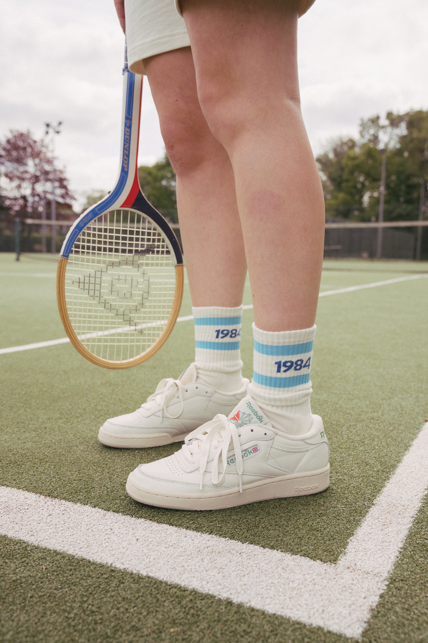 Vice 84 'Runner' Stripe Socks - Cream / White