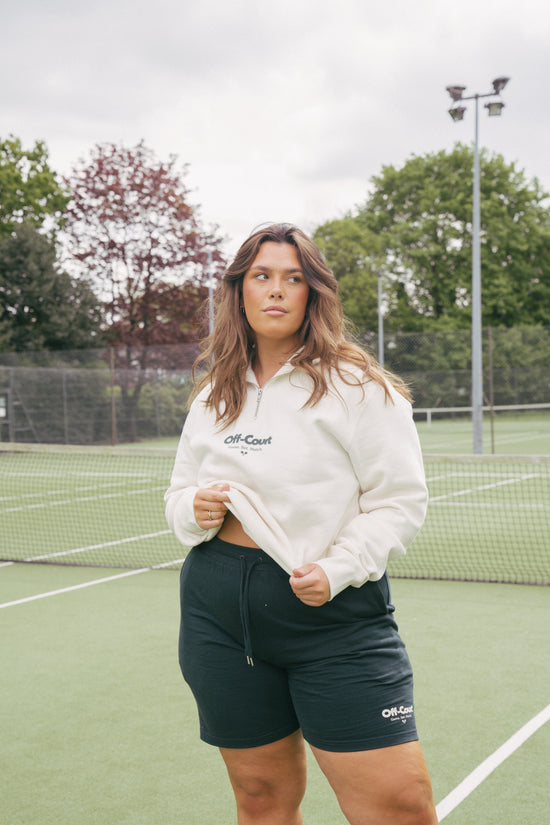 Vice 84 'Off-Court GSM' 1/4 Zip Sweater - Ecru