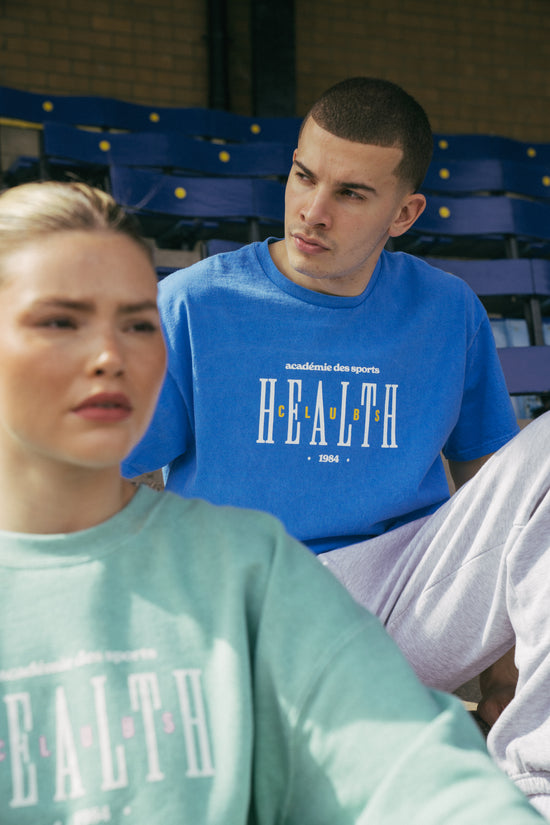 Vice 84 'Health Clubs' Vintage Washed Tee - Cobalt Blue