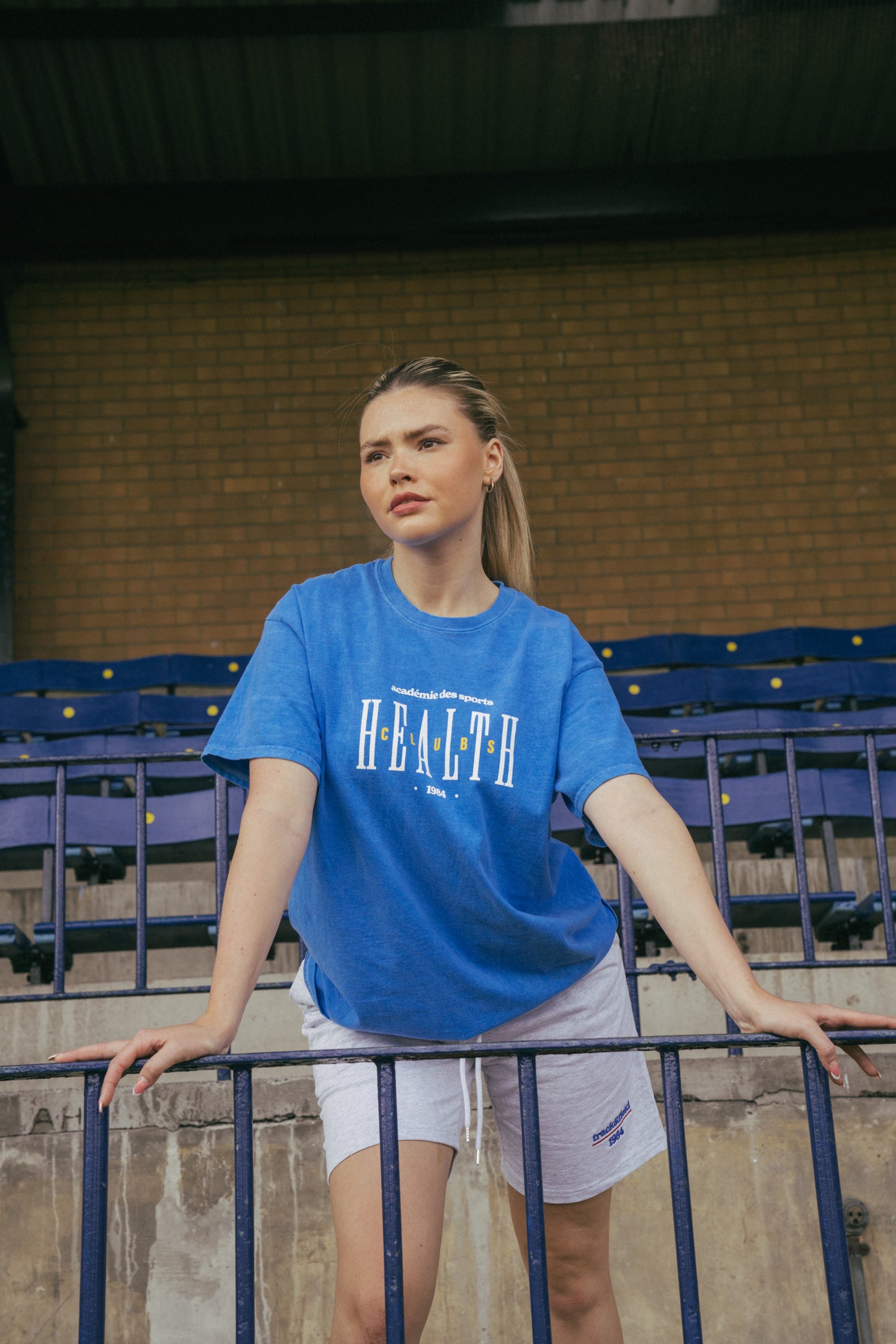 Vice 84 'Health Clubs' Vintage Washed Tee - Cobalt Blue
