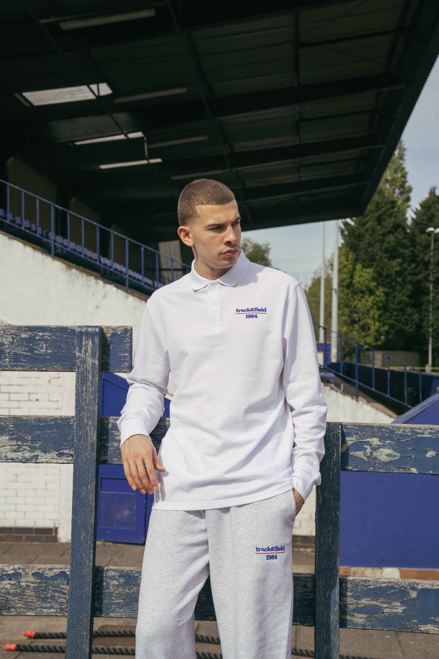 Vice 84 'Track&Field' Organic Longsleeve Polo - White