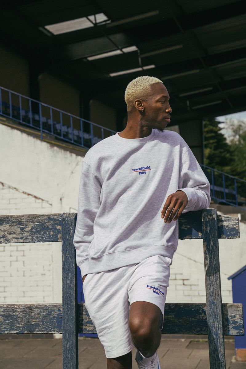 Vice 84 #39 Track Field #39 Embroidered Sweater Ash UN:IK Clothing