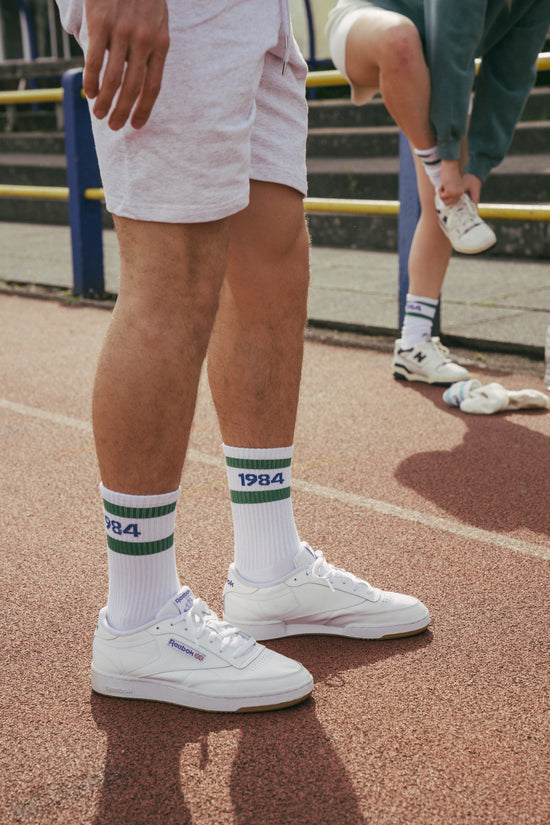 Vice 84 'Runner' Stripe Socks - Cream / White