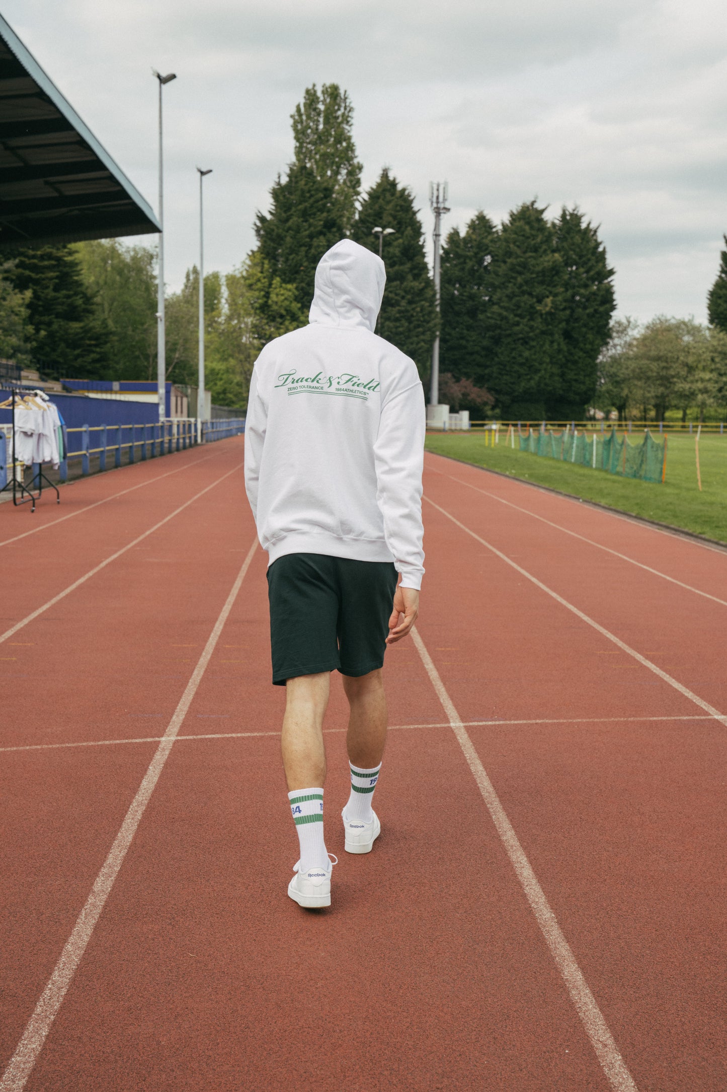 Vice 84 'Track Runner' Zip Up Hoodie - Arctic White