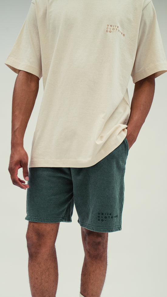 Essentials 'Sets' Vintage Washed Jogger Shorts - Pine