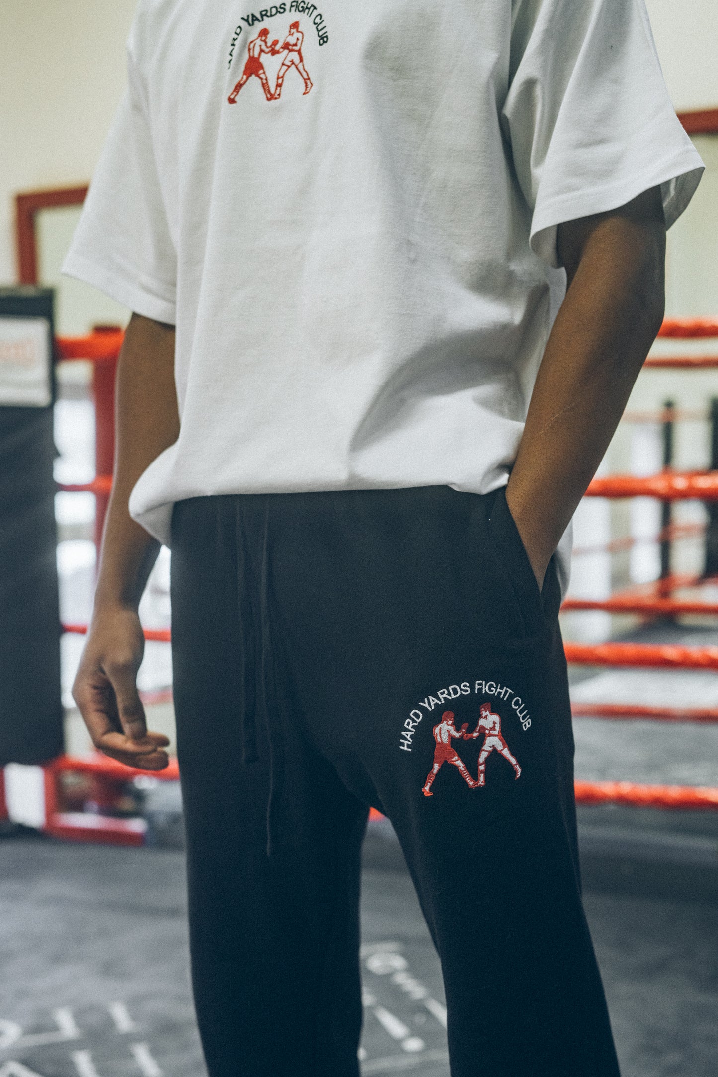 Vice 84 'Hard Yards Fight Club' Embroidered Joggers - Black
