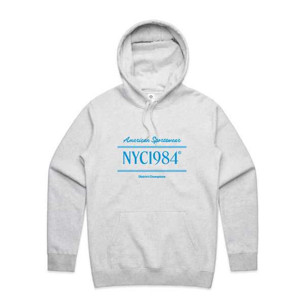 Vice 84 NYC Sports Embroidered Hoodie Ash Grey UN IK Clothing