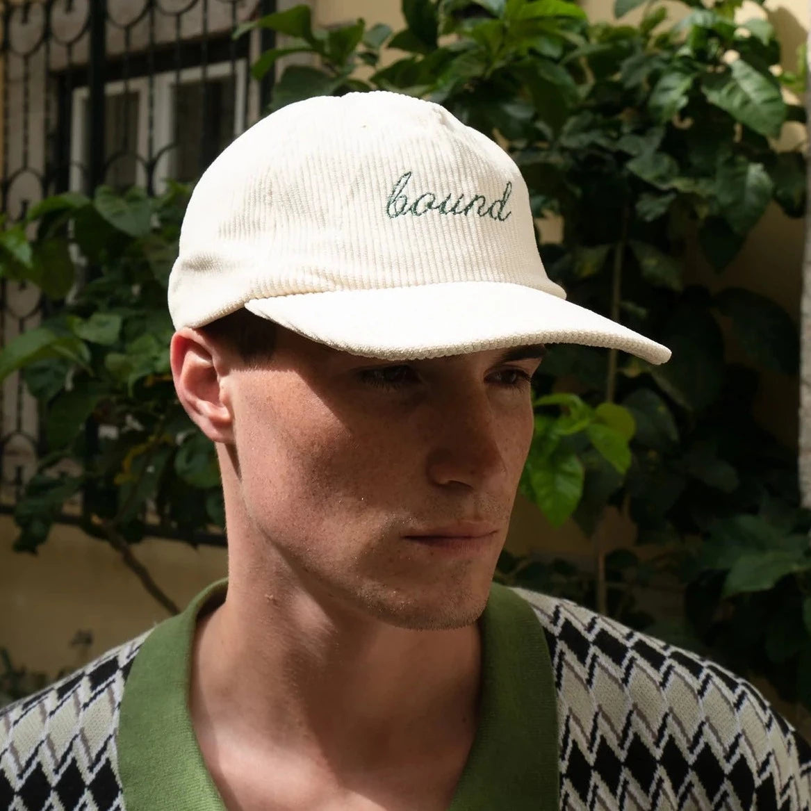 bound 'Ecru' Cord 6 Panel Cap