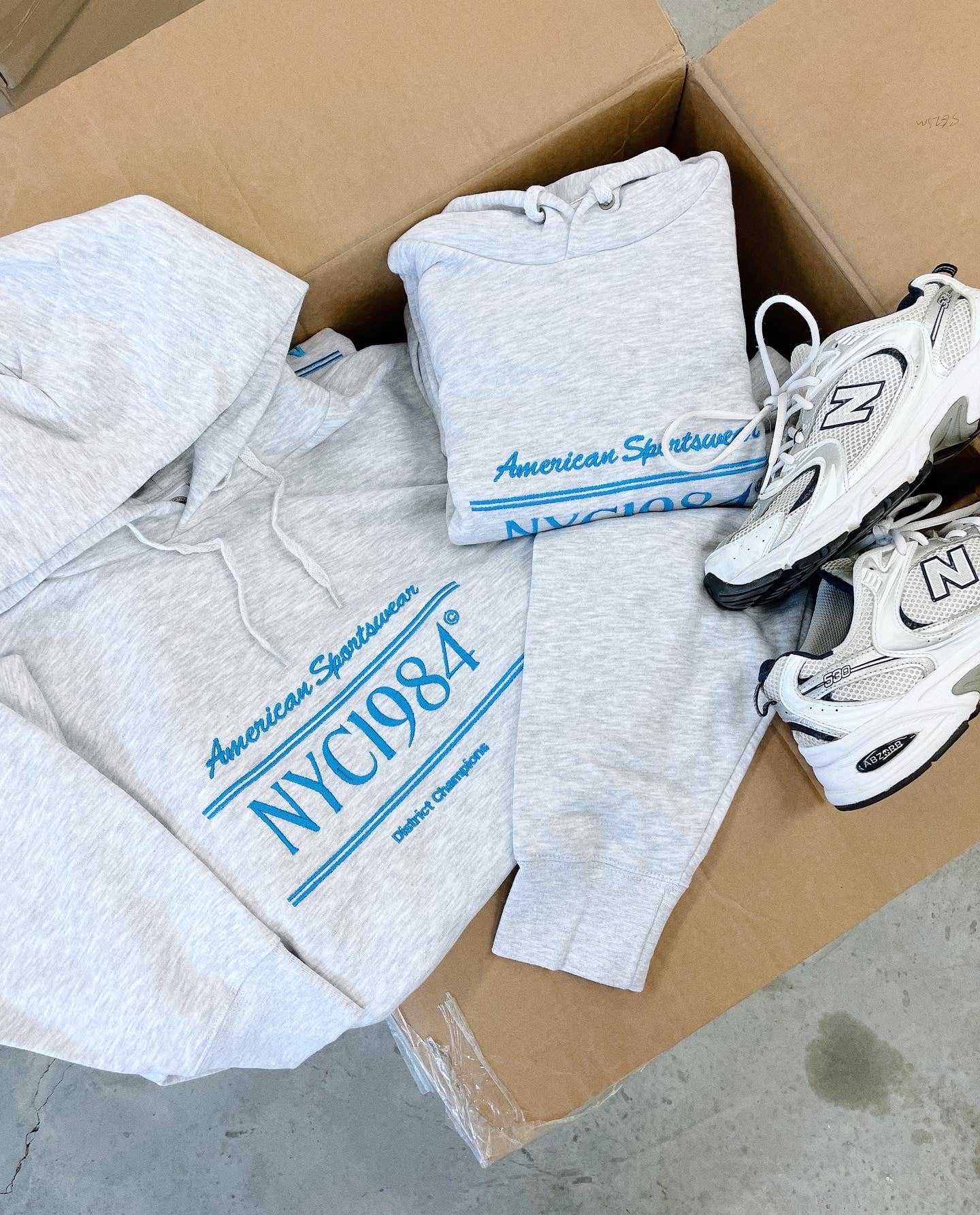 Vice 84 'NYC Sports' Embroidered Hoodie - Ash Grey