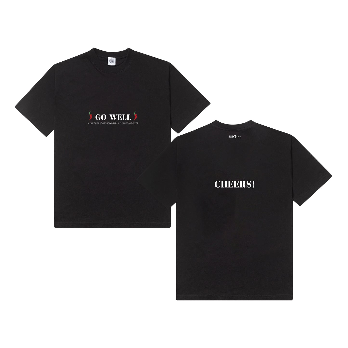 Tailenders 'Go Well' Tee - Black / White