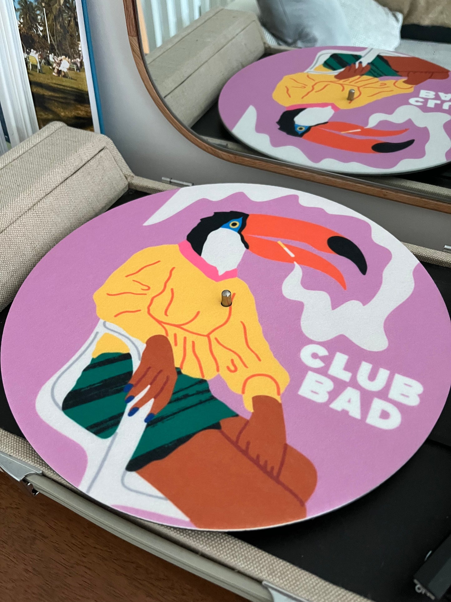 Melé x Club Bad 'Toucan' Vinyl Slipmat - Pink