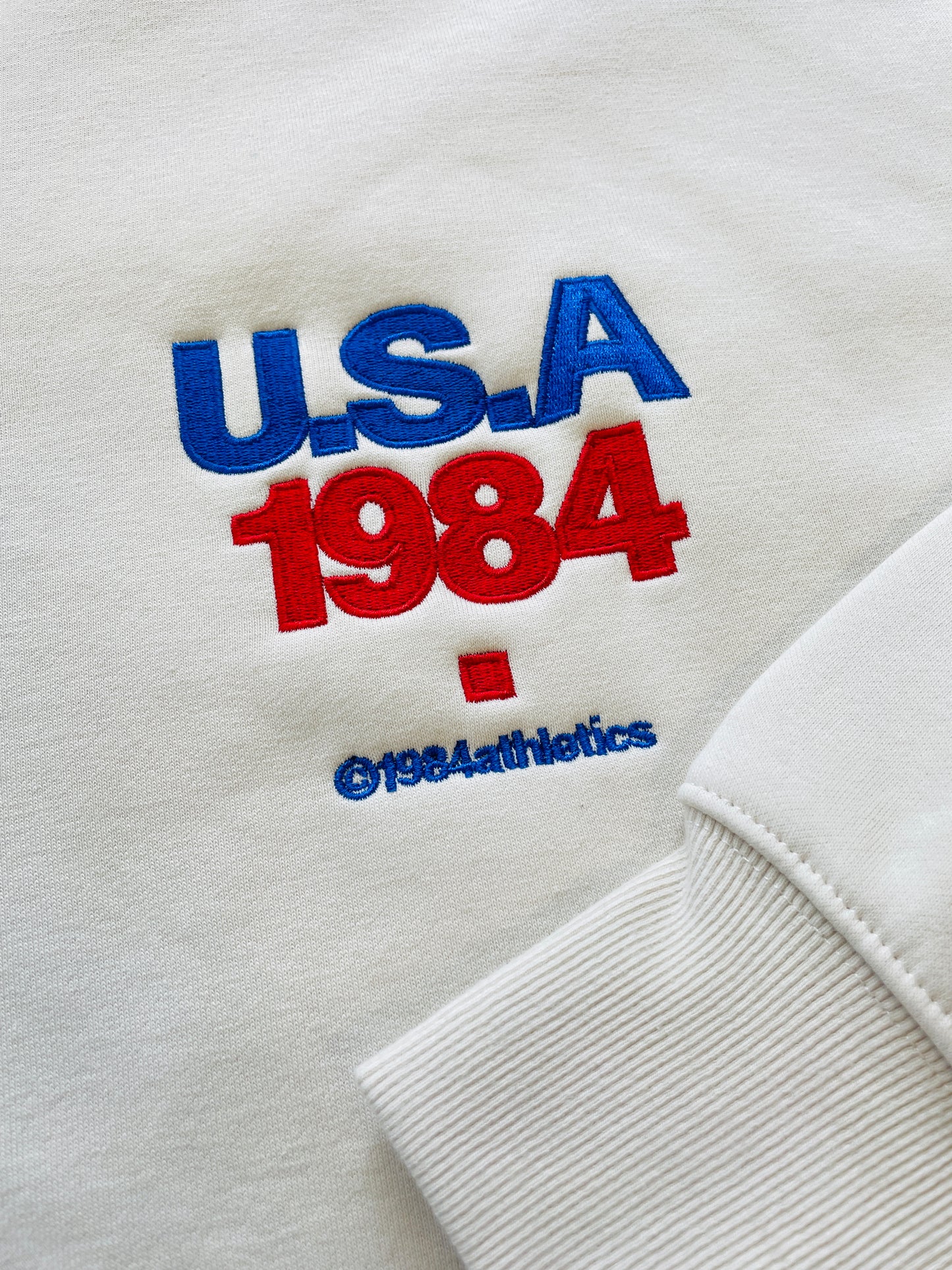 Vice 84 'USA1984' Embroidered Heavyweight Sweater - Ecru