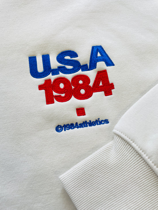 Vice 84 'USA1984' Embroidered Heavyweight Sweater - Ecru