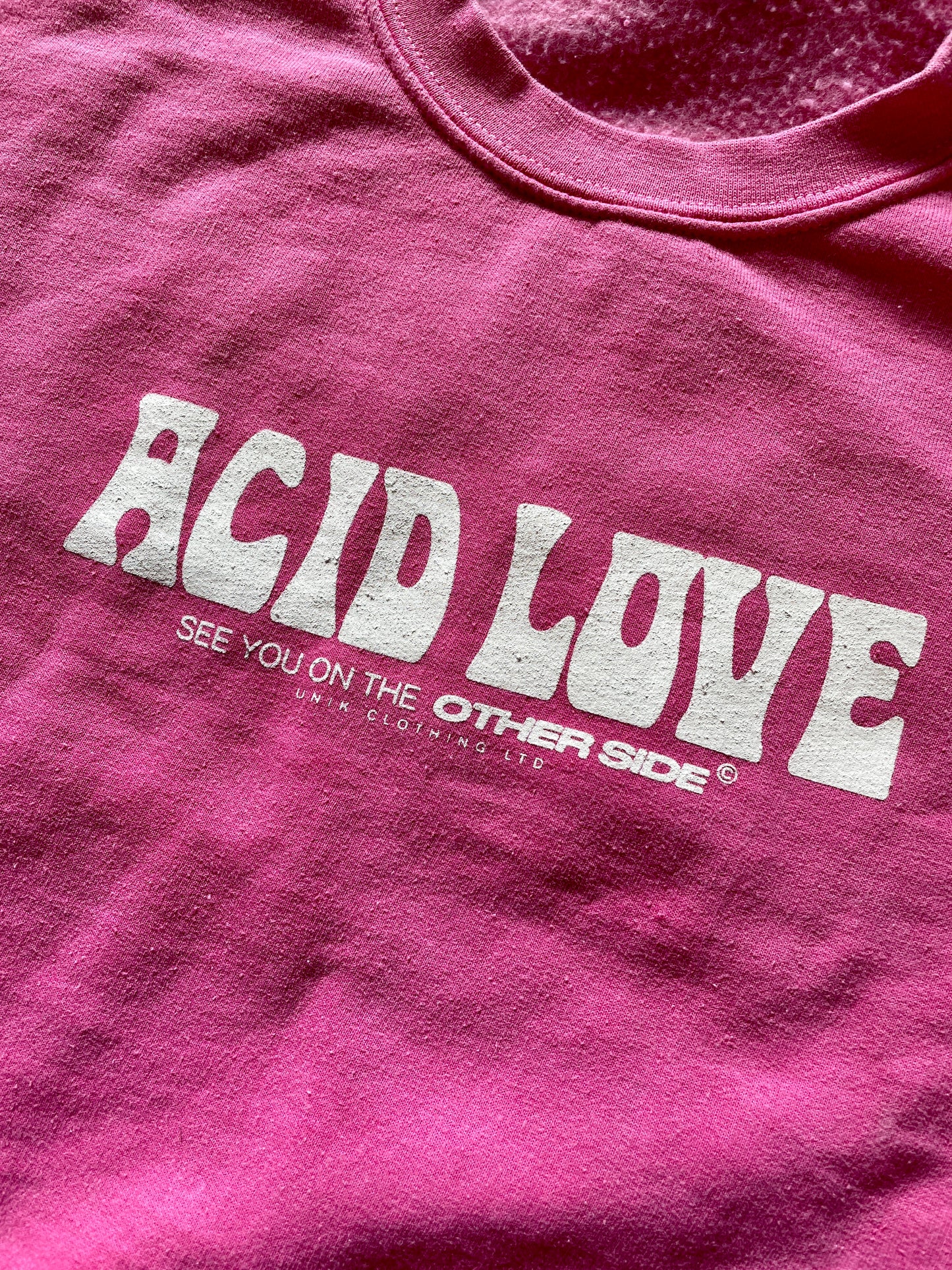 Acid Love 0.06 'Other Side' Sweatshirt - Vintage Washed Azalea Pink