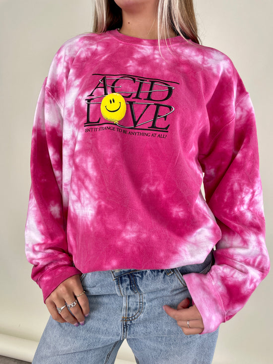 Acid Love 0.06 'Floating Points' Sweatshirt - Tie Dye Azalea Pink