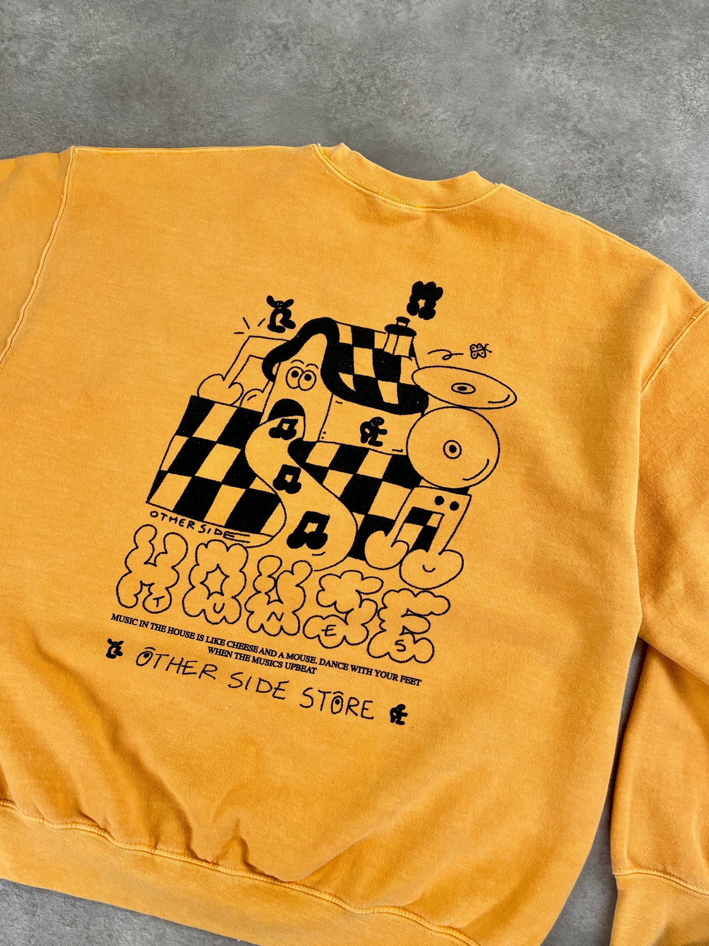 Other Side Store 'House Tunes' Sweater - Vintage Washed Yellow
