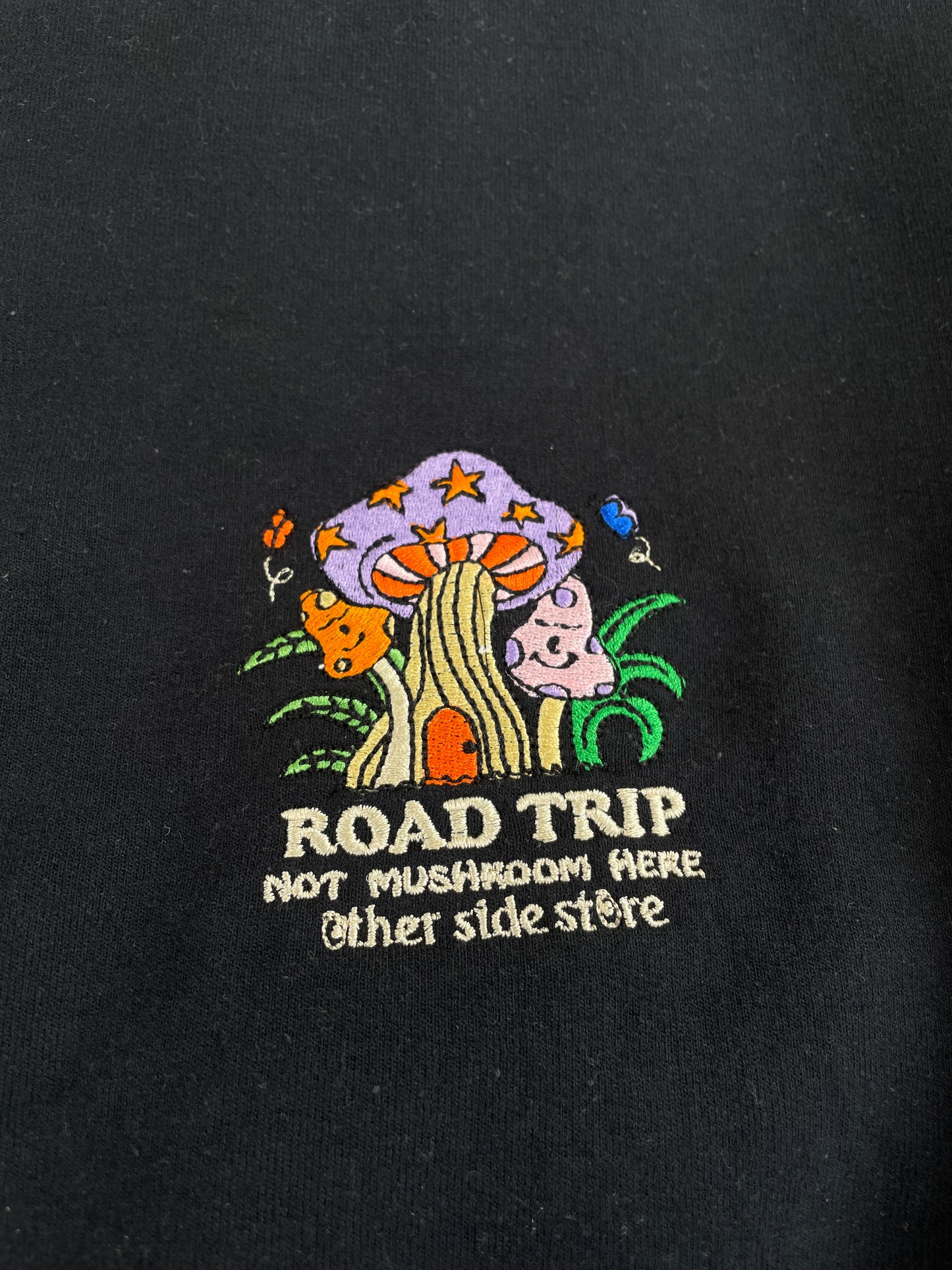 Other Side Store 'Road Trip' Embroidered Sweater - Black / Sand