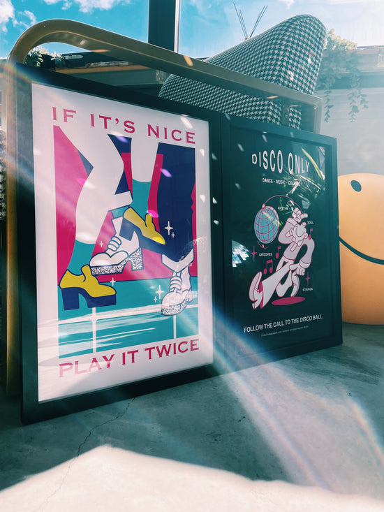 Load image into Gallery viewer, DISCO ONLY &amp;#39;Play It Twice V3&amp;#39; Print
