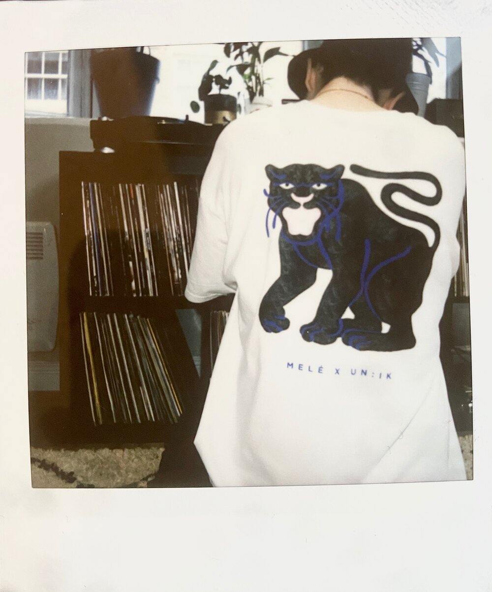 Melé x Club Bad 'Running Panther' Tee - White - UN:IK Clothing