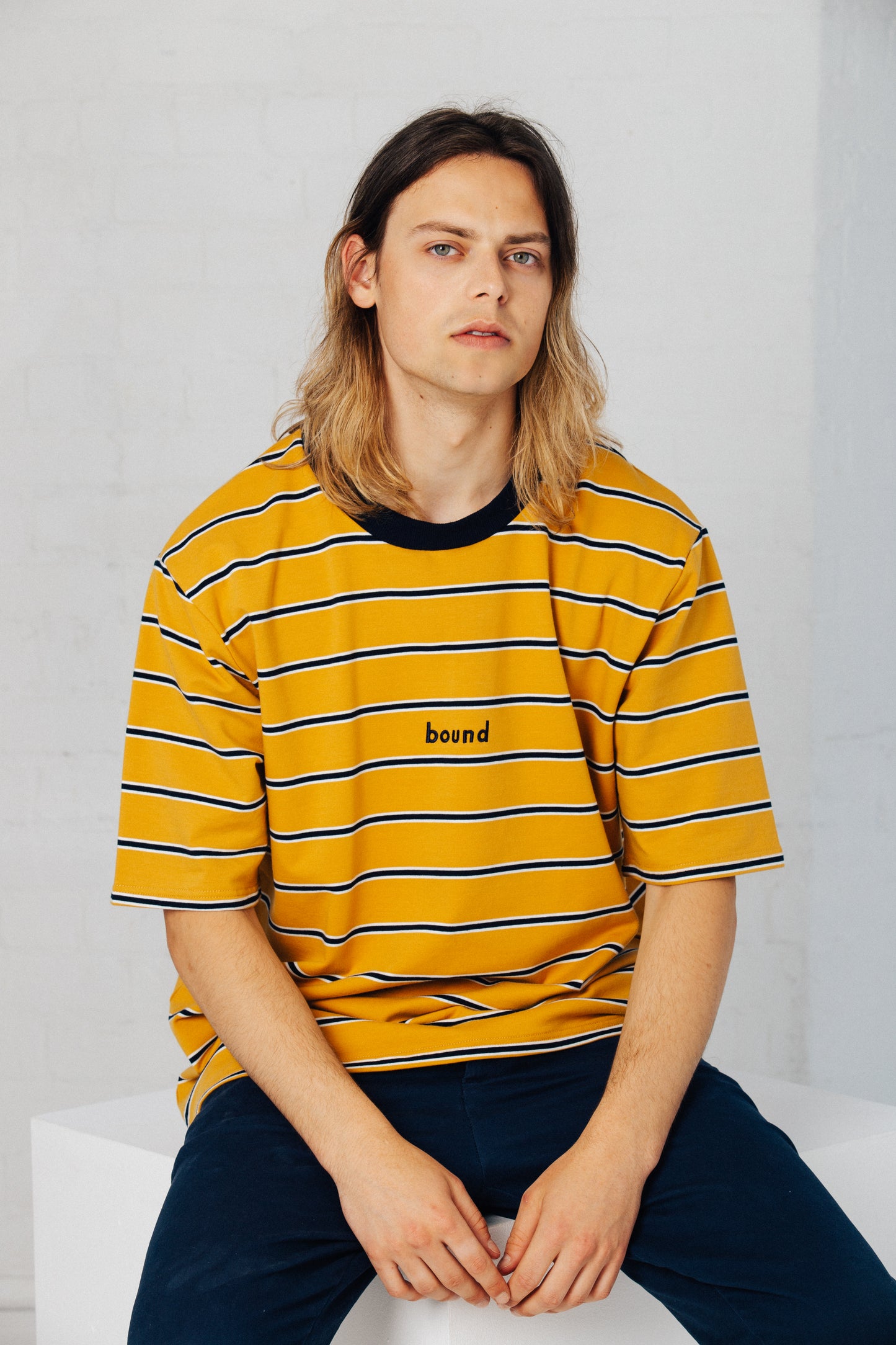 bound 'MUSTARD' Stripe Tee *100K CLUB*