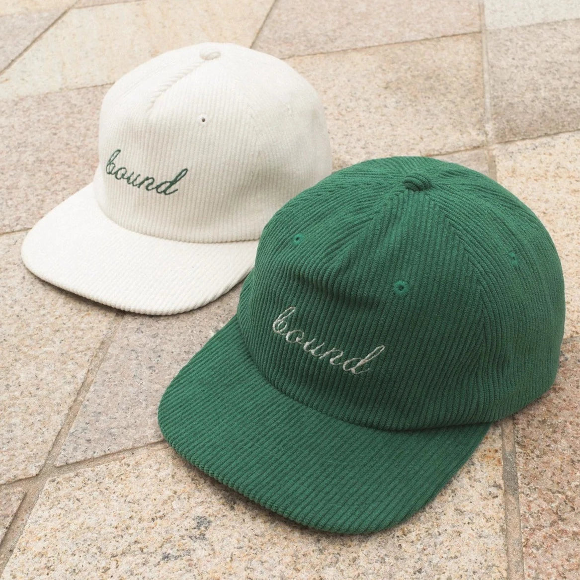 bound 'Kelly Green' Cord 6 Panel Cap