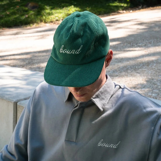 Load image into Gallery viewer, bound &amp;#39;Kelly Green&amp;#39; Cord 6 Panel Cap

