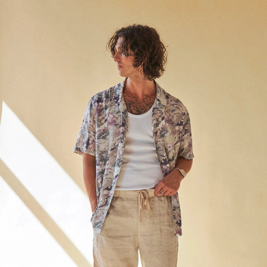 bound 'Retro Marble' Rayon SS Shirt