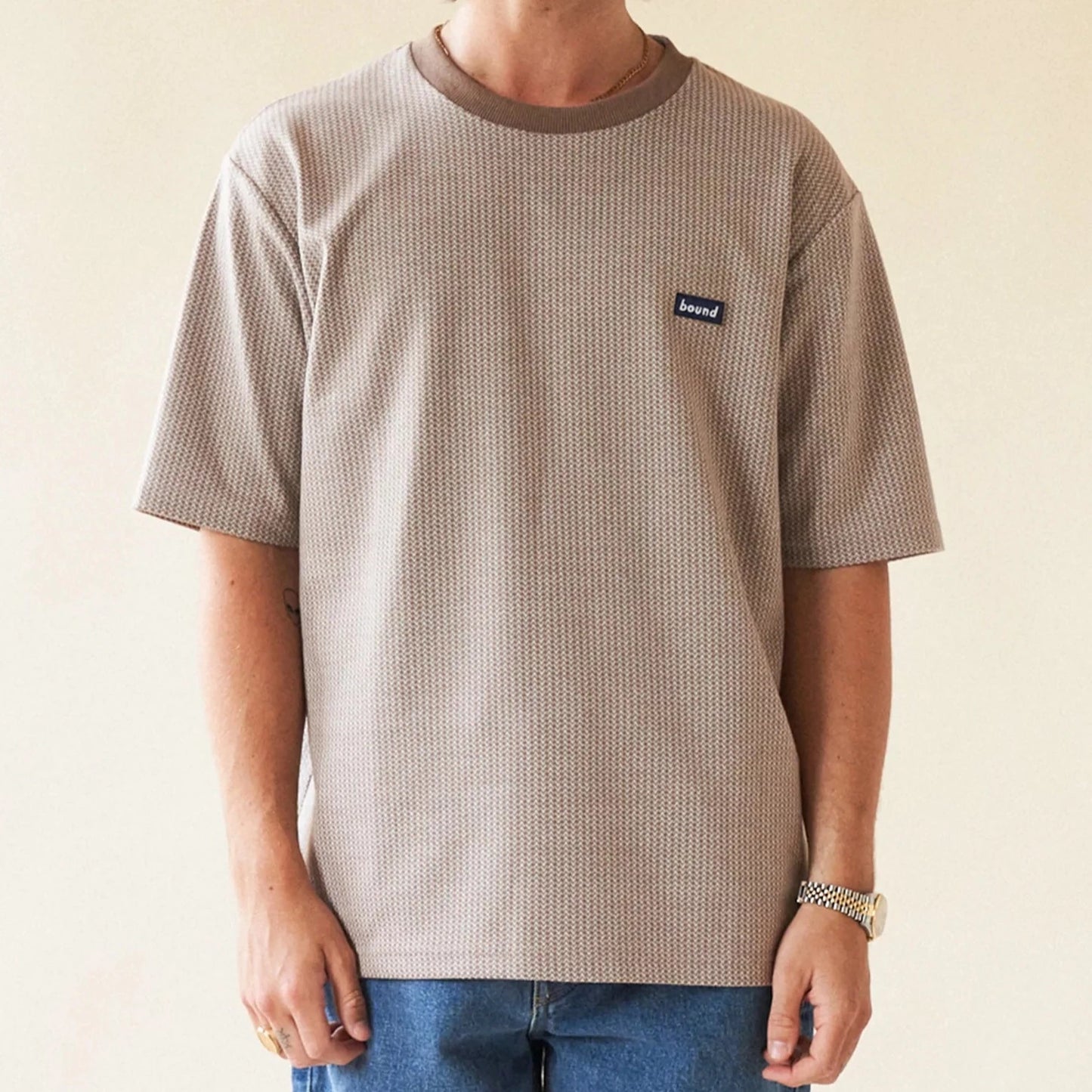 bound 'Millet Jacquard' Tee - Oat