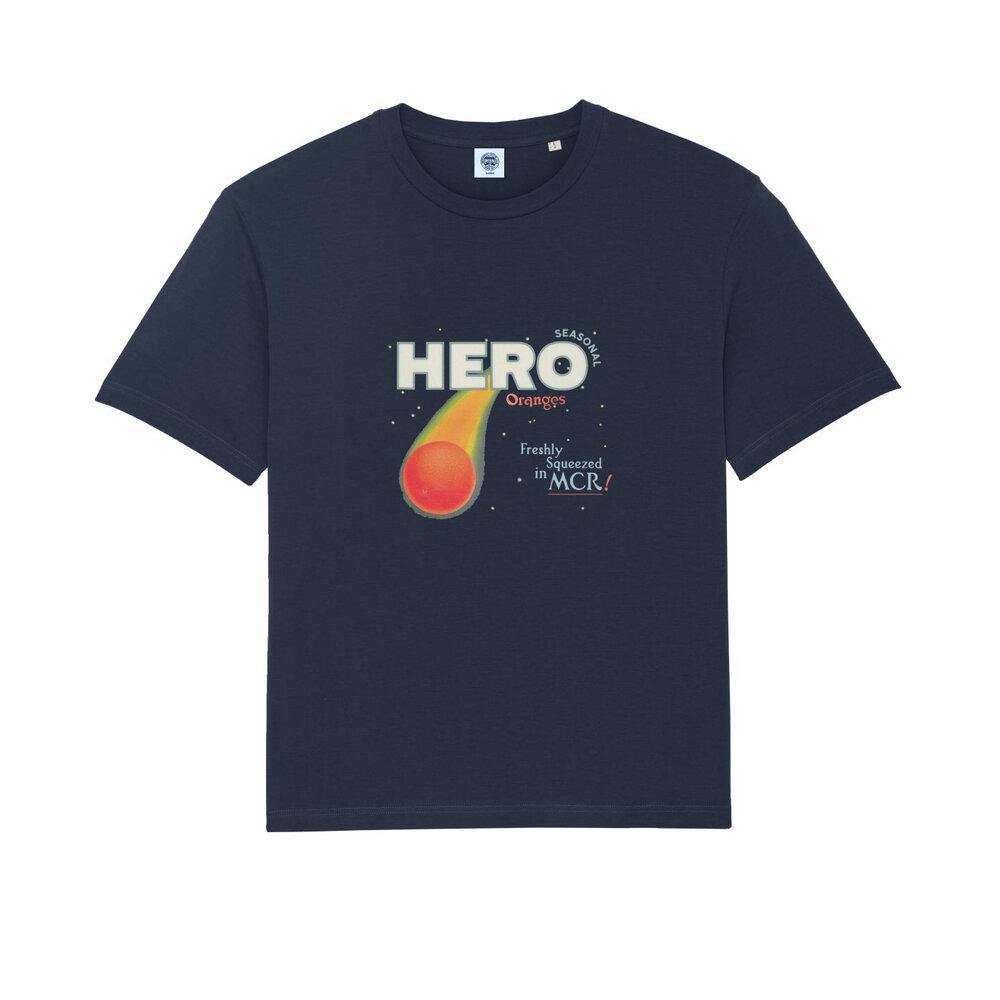 Seasonal Hero 'Freshly Squeezed' Tee - Navy Organic Cotton - UN:IK Clothing