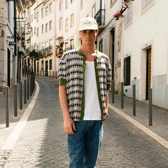 bound 'Norcia' Button Knit Polo
