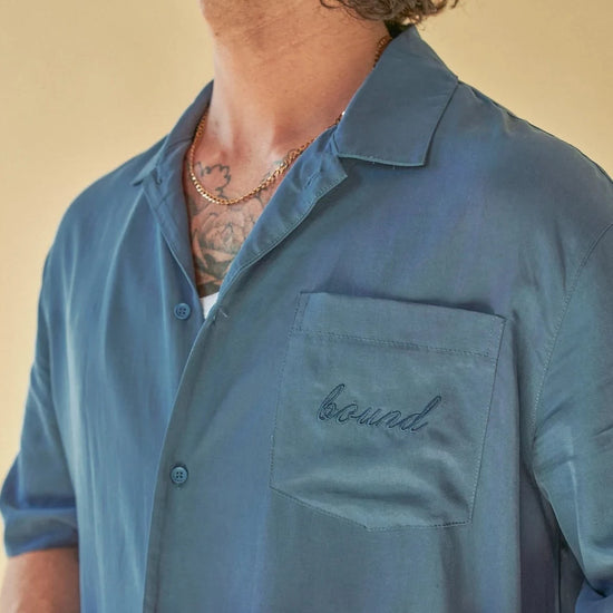 bound 'Olivais' Lyocell SS Shirt - Slate Blue